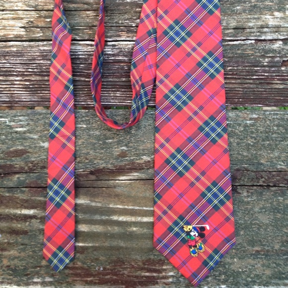 Disney Mickey Mouse Golf Plaid Men's Necktie - Picture 4 of 5